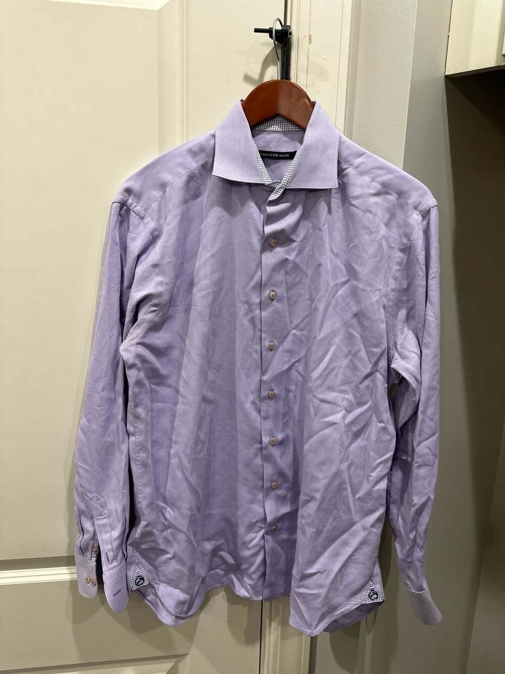 Hammer Made Lavender Long Sleeve Dress Shirt Size 41/16